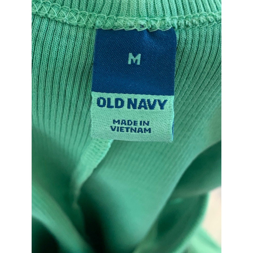 OLD NAVY Women's Green Emerald Reef Ribbed High-Neck Sleeveless Dress SZ M