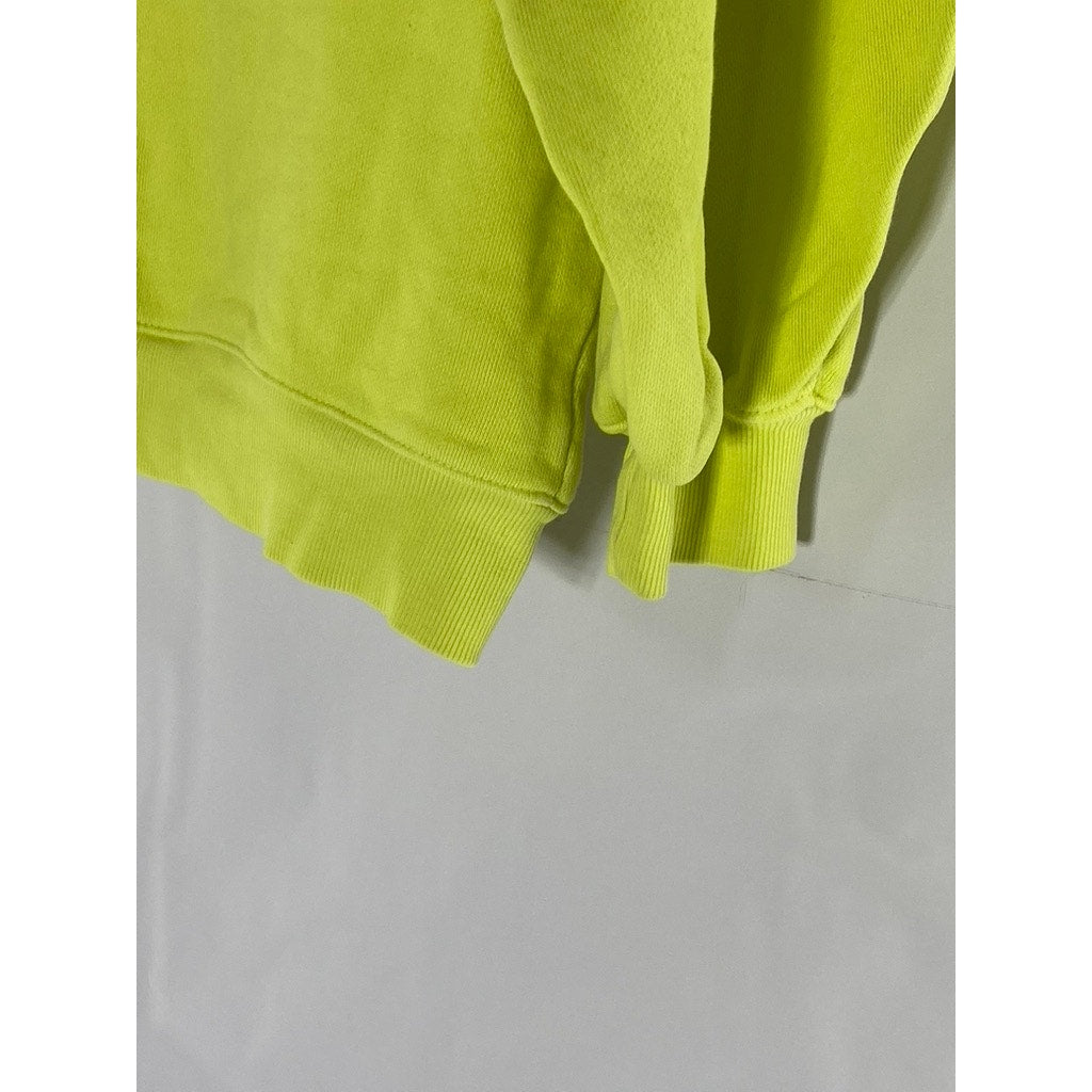 AGOLDE Women's Tarte Neon Green Thora Crewneck 3/4 Sleeve Sweatshirt SZ S