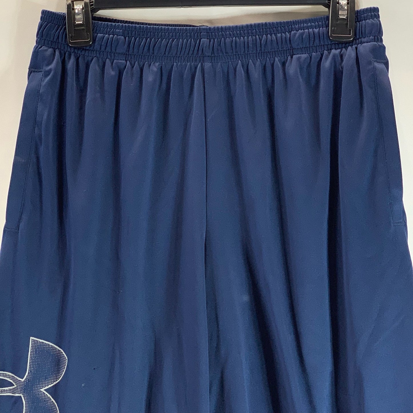 UNDER ARMOUR Men's Navy UA Tech Regular Loose-Fit Pull-On Graphic Shorts SZ M