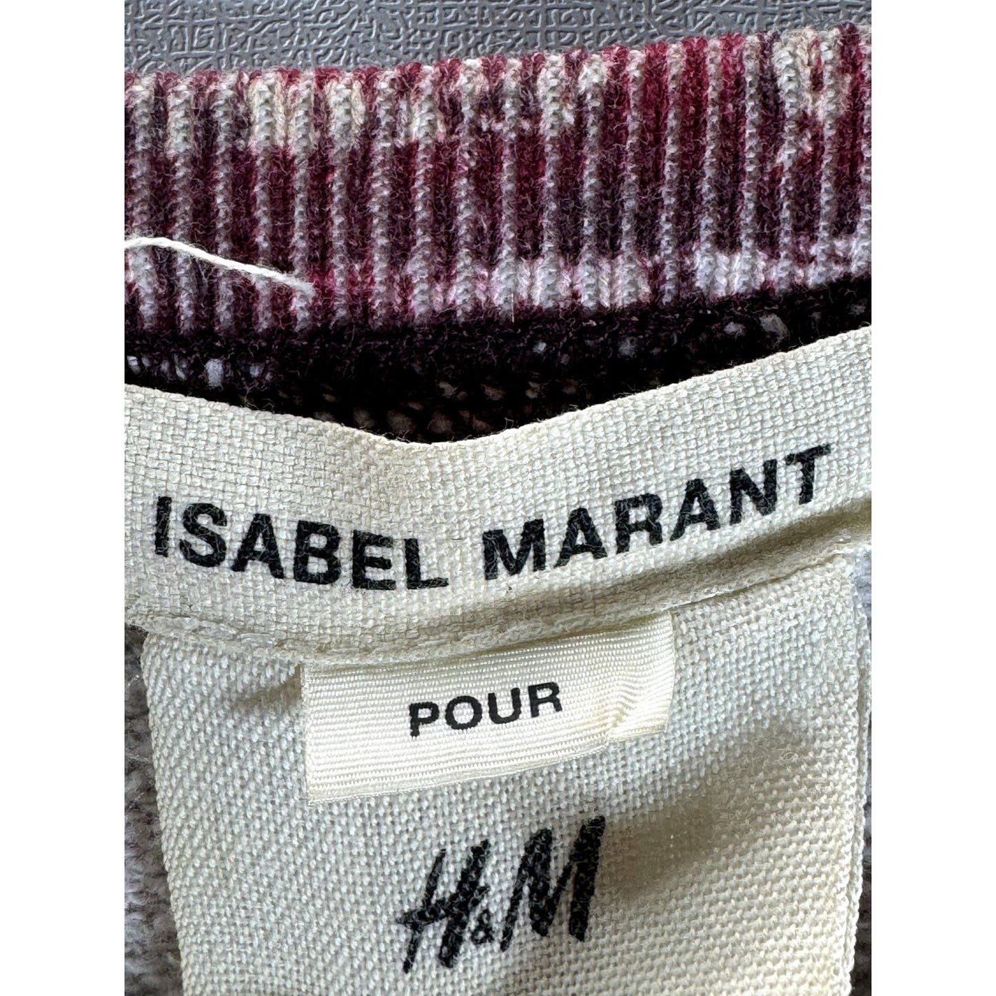 ISABEL MARANT FOR H&M Women's Red Printed Crewneck Pullover Sweater SZ 4