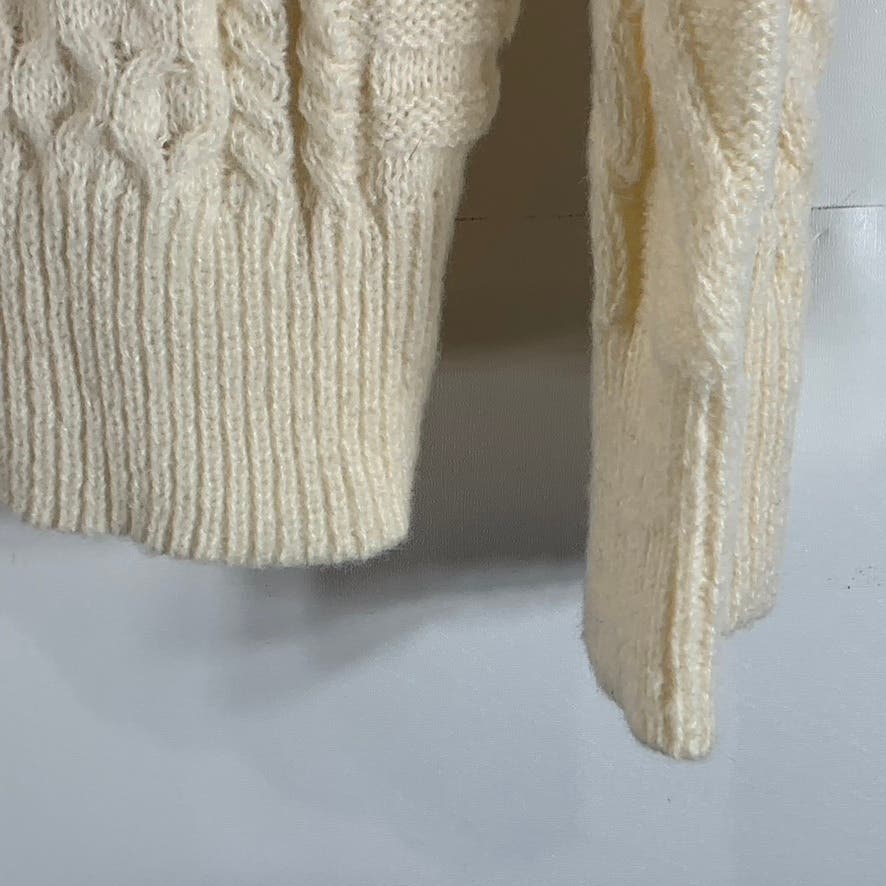 AELFRIC EDEN Unisex Beige Eden Oversized Crewneck Cable-Knit Sweater SZ L