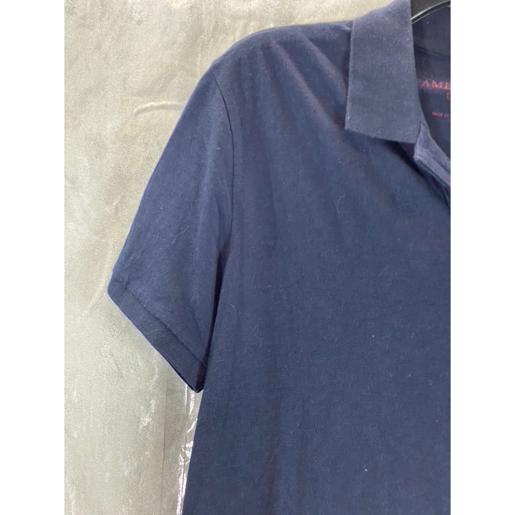 AMERICAN EAGLE OUTFITTERS Men's Navy Slim-Fit Short Sleeve Polo Shirt SZ M