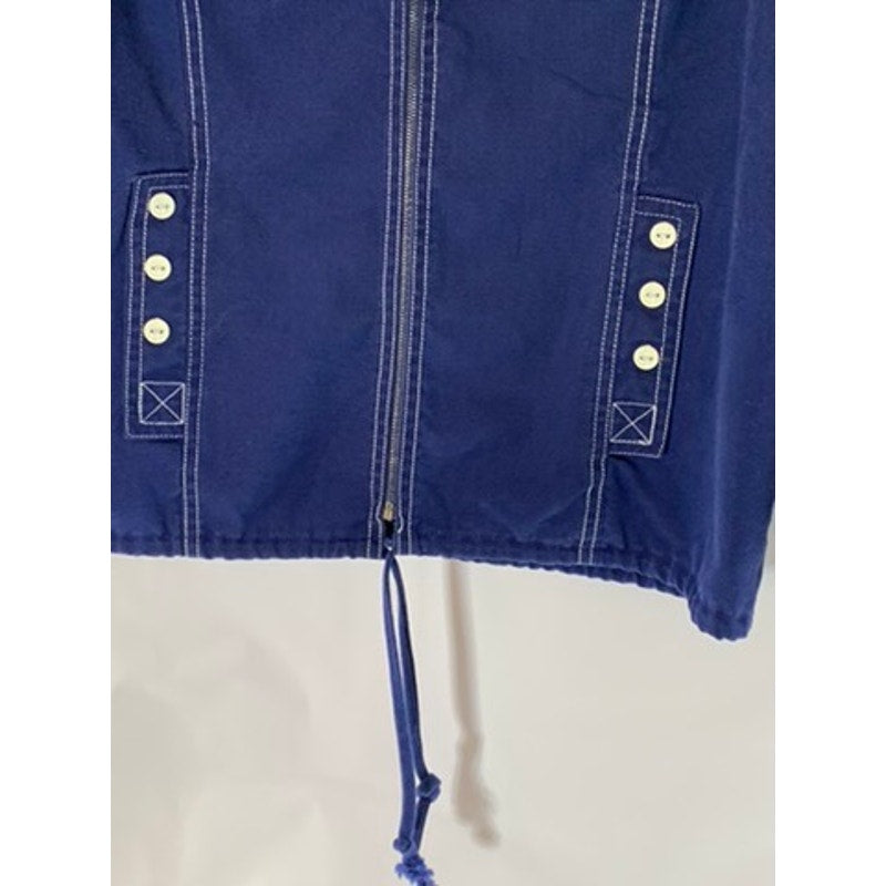 BOBBIE BROOKS Women's Denim Zip-Up Drawstring Hem Shirt Jacket SZ S