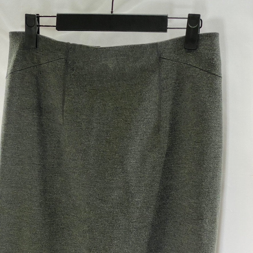 ANN TAYLOR Women's Dark Gray Elastic Waist Straight Knee Length Skirt SZ 0
