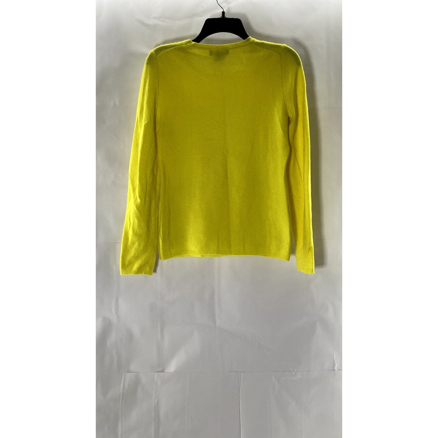 LORD & TAYLOR Women's Yellow Cashmere Crewneck Long Sleeve Pullover Sweater SZ S