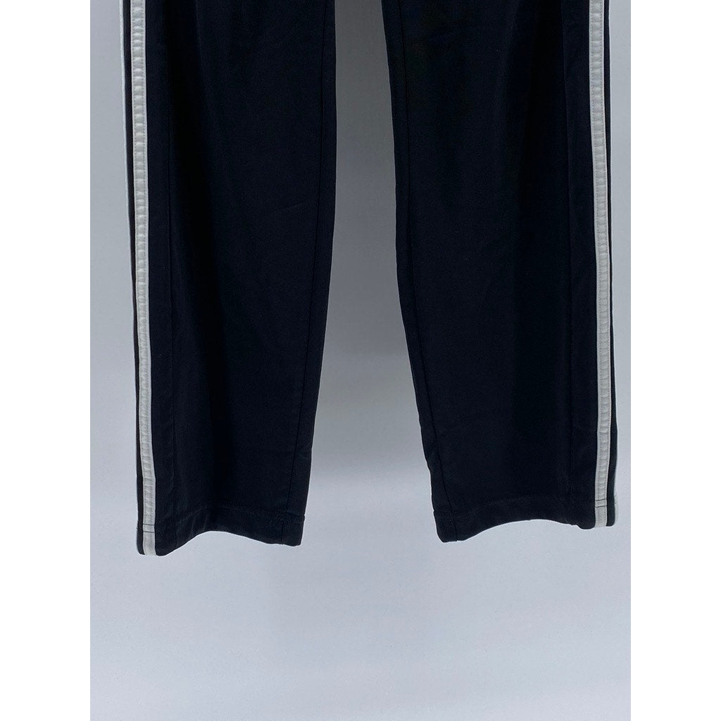 ADIDAS Women's Black-White Classic Pull-On Relaxed-Fit Track Pants SZ S