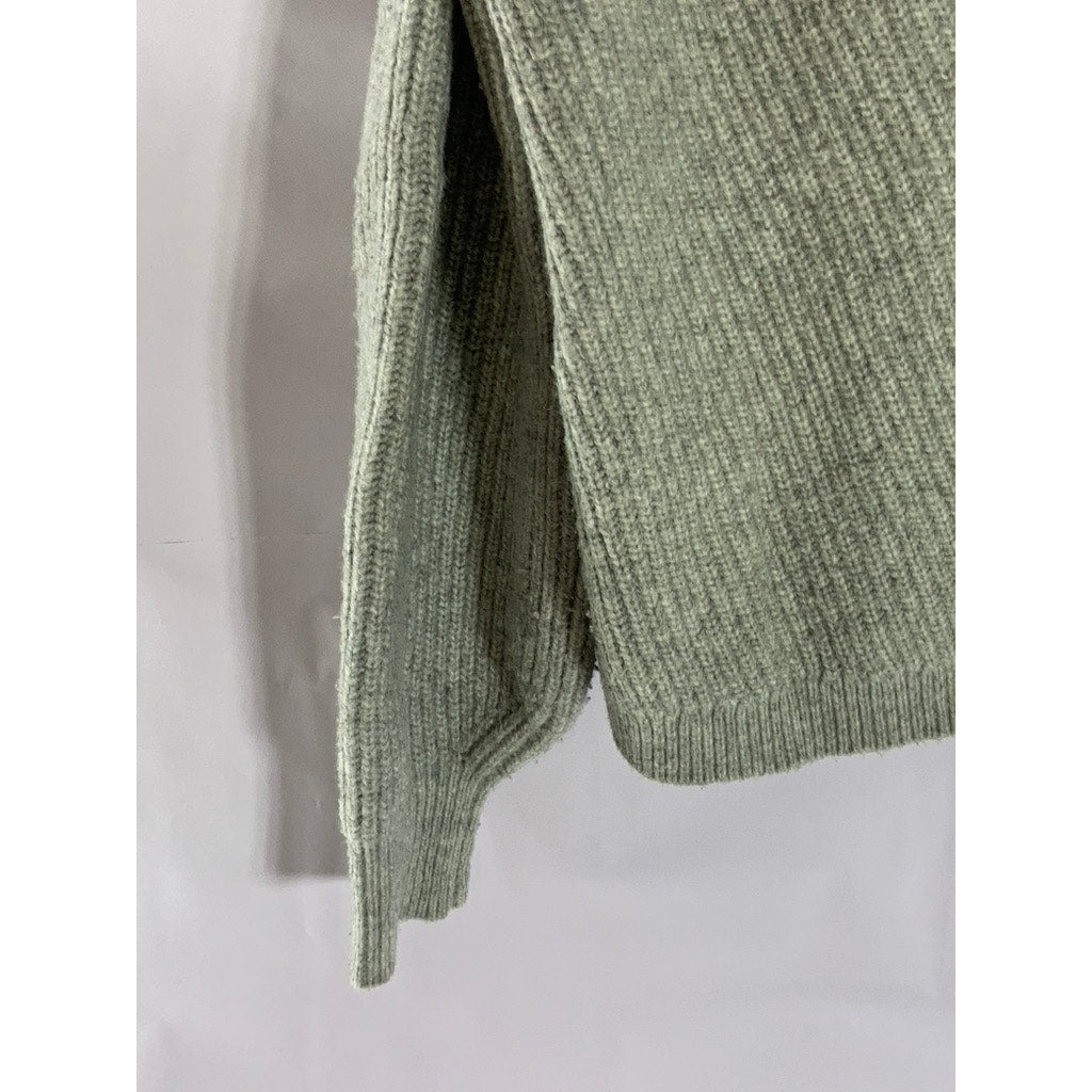 H&M Women's Gray V-Neck Rib Knit Pullover Sweater SZ M
