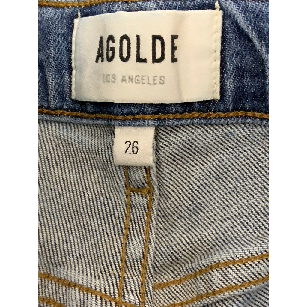 AGOLDE Los Angeles Women's Dark Blue Toni Denim Distressed Five-Pocket Jean SZ26
