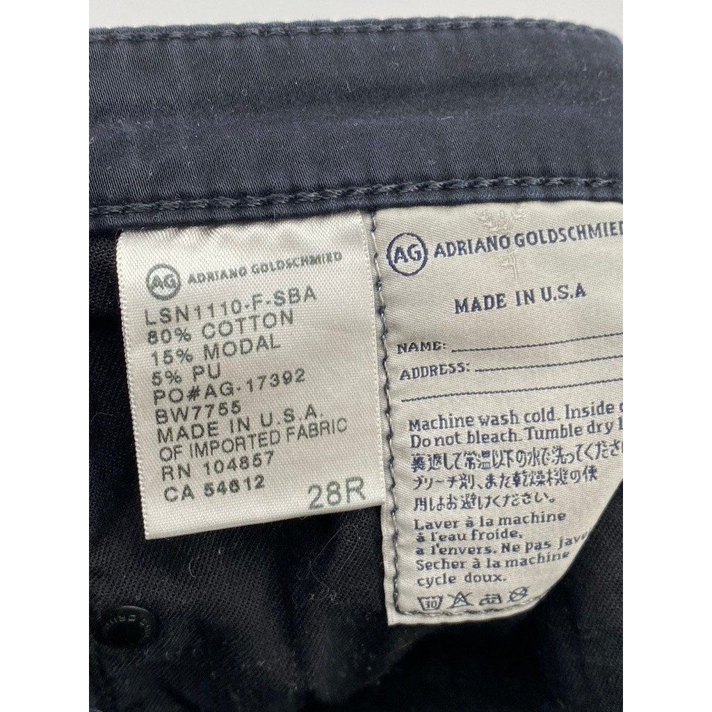 AG ADRIANO GOLDSCHMIED Women's Black Denim The Stilt Cigarette Leg Jeans SZ 28