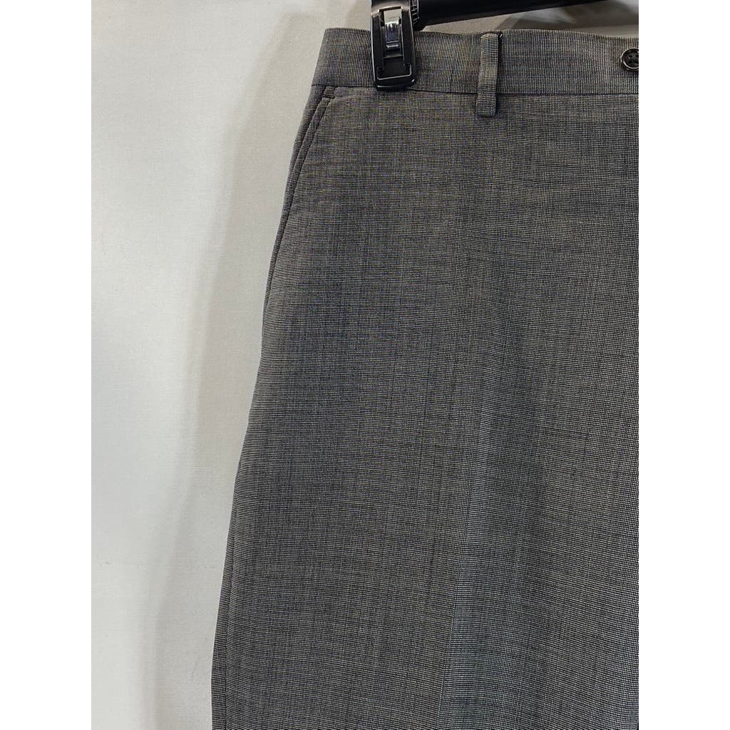 PRONTO UOMO Men's Black Modern-Fit Flat Front Wool Dress Pants SZ 39X30