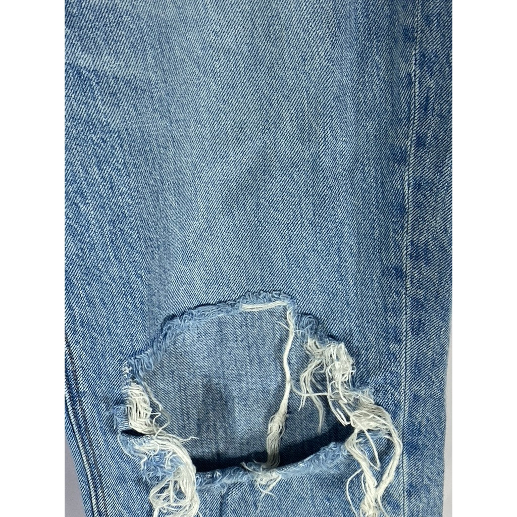 AMERICAN EAGLE Women's Light Blue Distressed Comfort Stretch Waist Jean SZ 4