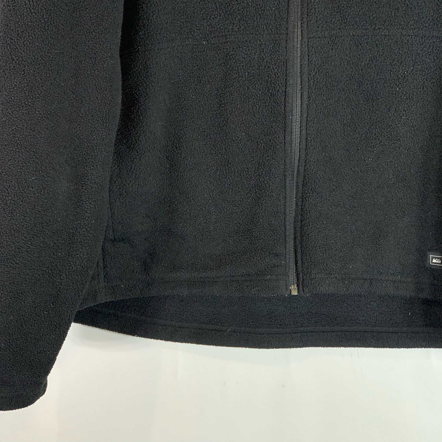REI Men's Black Solid Fleece Stand Collar Zip-Up Jacket SZ 2XL