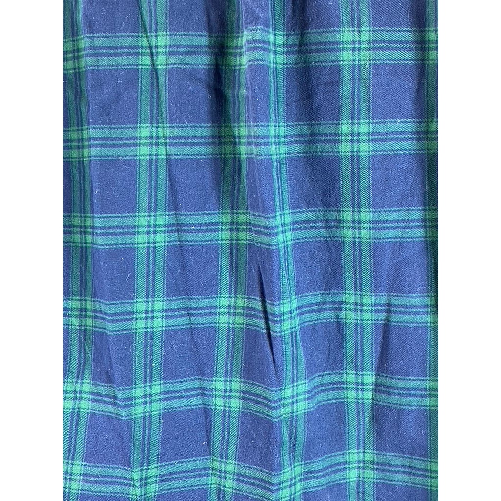 J. CREW Women's Green/Blue Plaid Boyfit Button-Up Long Sleeve Top SZ XS