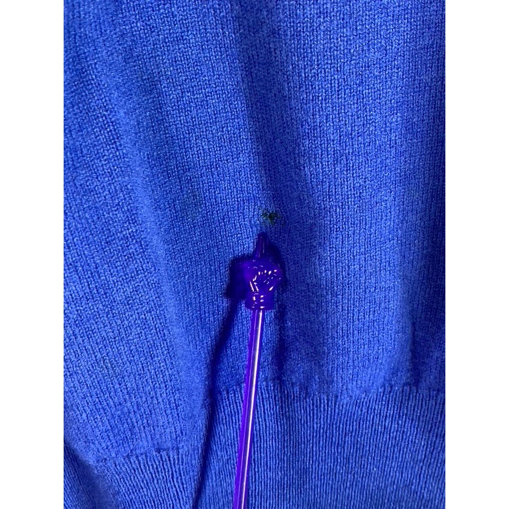 LANDS' END Men's Tall Royal Blue V-Neck Lambswool Pullover Sweater SZ L/T