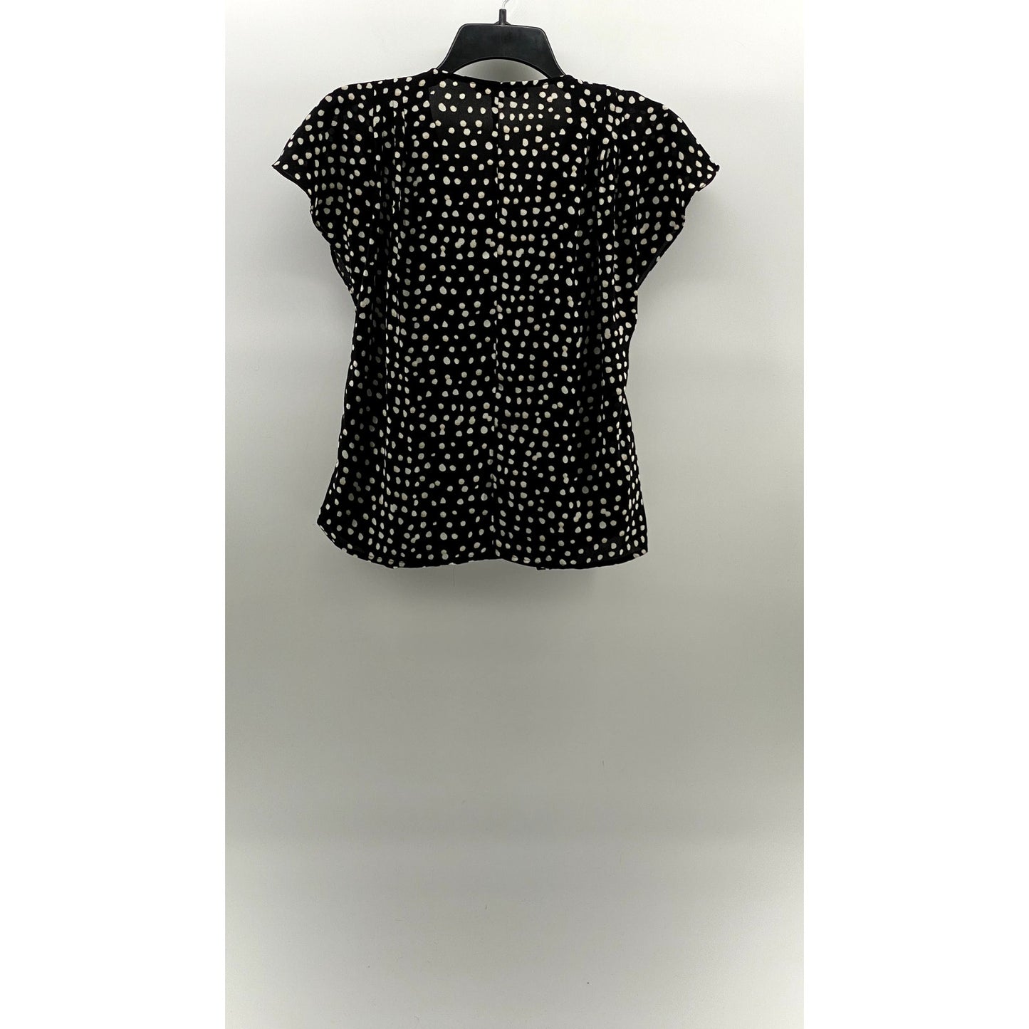 BANANA REPUBLIC Women's Petite Black-White Dot Print Surplice Top SZ XSP