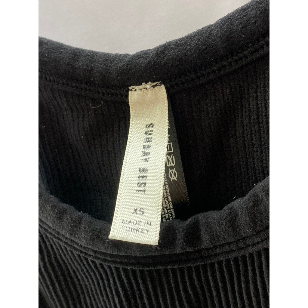 ARITZIA SUNDAY BEST Women's Black Slim Fit Little Ribbed Tank Top SZ XS