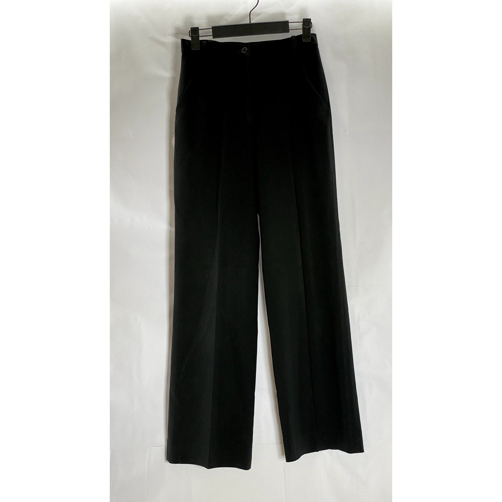 A MOVEABLE FEAST Women's Black Solid Wide-Leg Straight Pant SZ 2