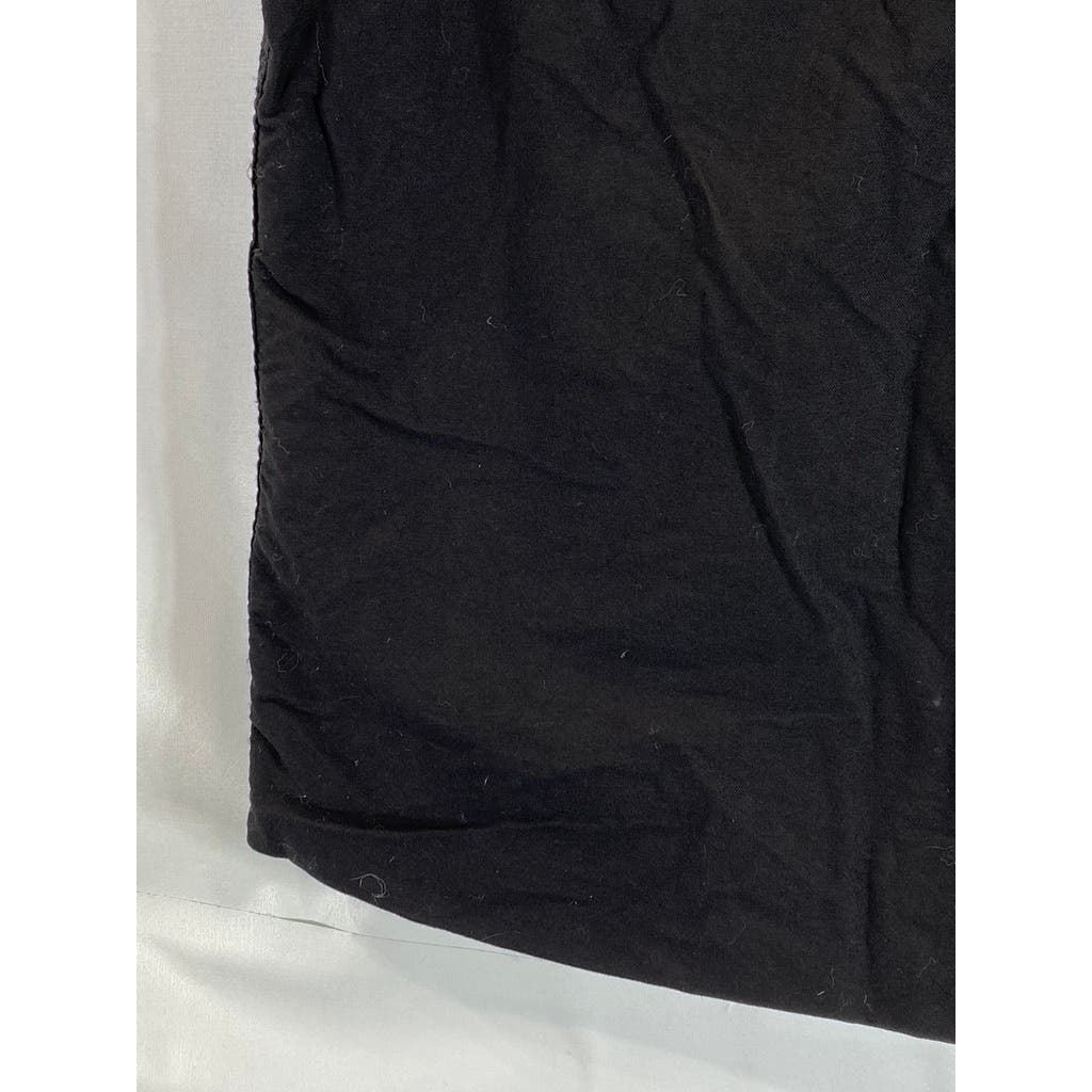 ZARA MAN Men's Solid Black Button-Up Cut-Off Sleeve Shirt SZ M