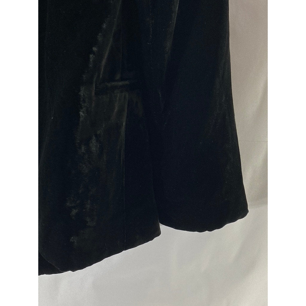 ZARA STUDIO Women’s Black Velvet Double Breasted Shawl Collar Blazer SZ M