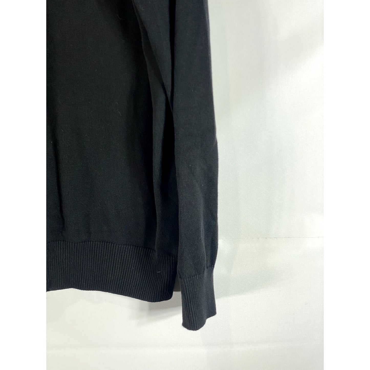 TOMMY HILFIGER Men's Solid Black Quarter-Zip Pullover Sweater SZ XL