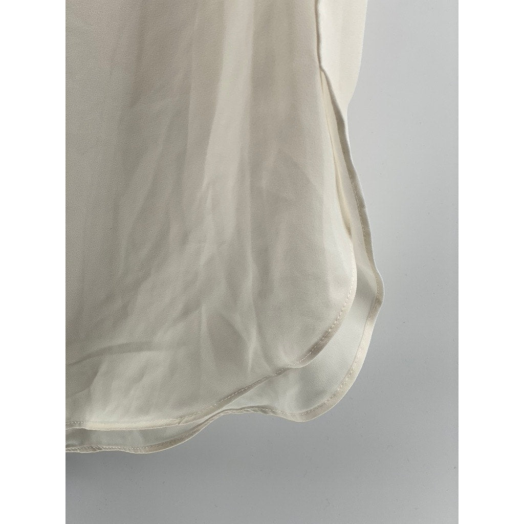 BANANA REPUBLIC Women's Petite Cream Crewneck Short Sleeve Blouse SZ XS/P