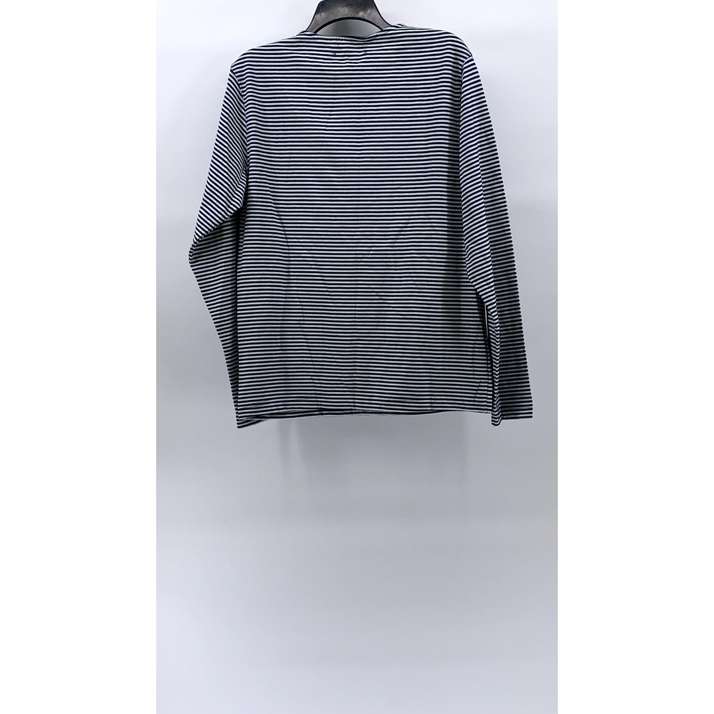 ZARA ORIGINS Women's Blue-White Horizontal Stripe Crewneck Long Sleeve Top SZ M