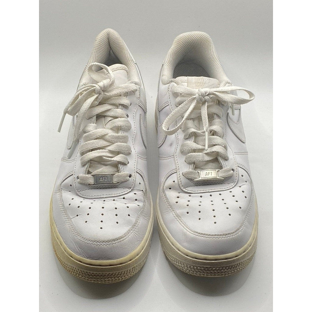 NIKE Men's White Air Force 1 '07 Low Top Lace-Up Basketball Shoes SZ 9.5