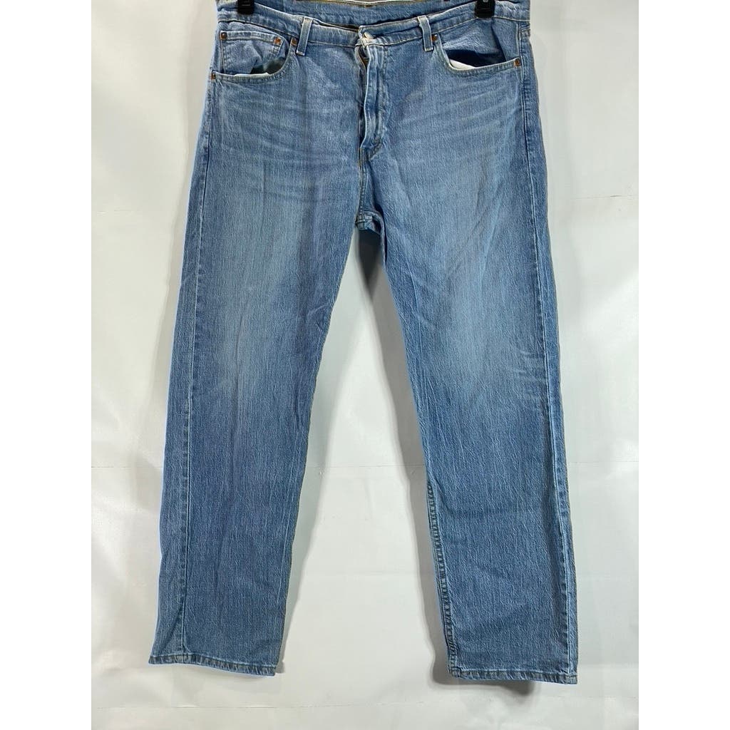 LEVI'S Men's Blue 505 Regular-Fit Five-Pocket Denim Jeans SZ 38X32