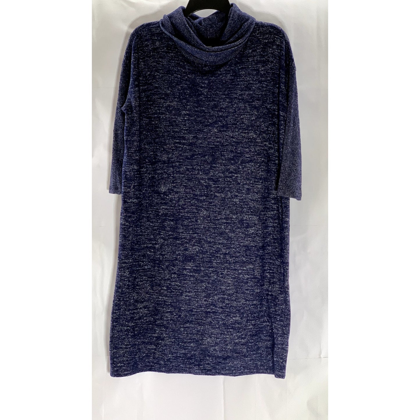 GAP Women's Navy Marl Softspun Cowl-Neck Long Sleeve Knit Sweater Dress SZ S