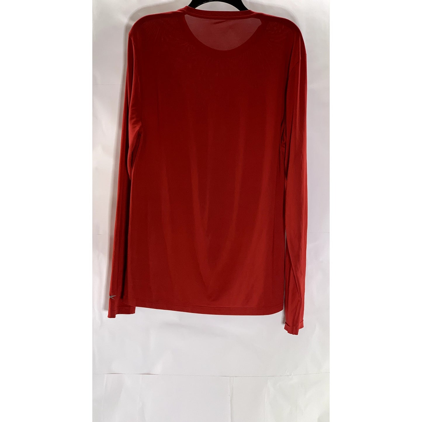 REEBOK Men's Red Solid Crewneck Long Sleeve Active T-Shirt SZ L