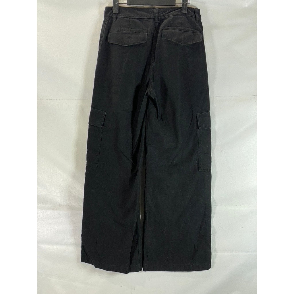 ARITZIA GOLDEN BY TNA Women's Black/Blue Floral Embroidered Cargo Pants SZ 6