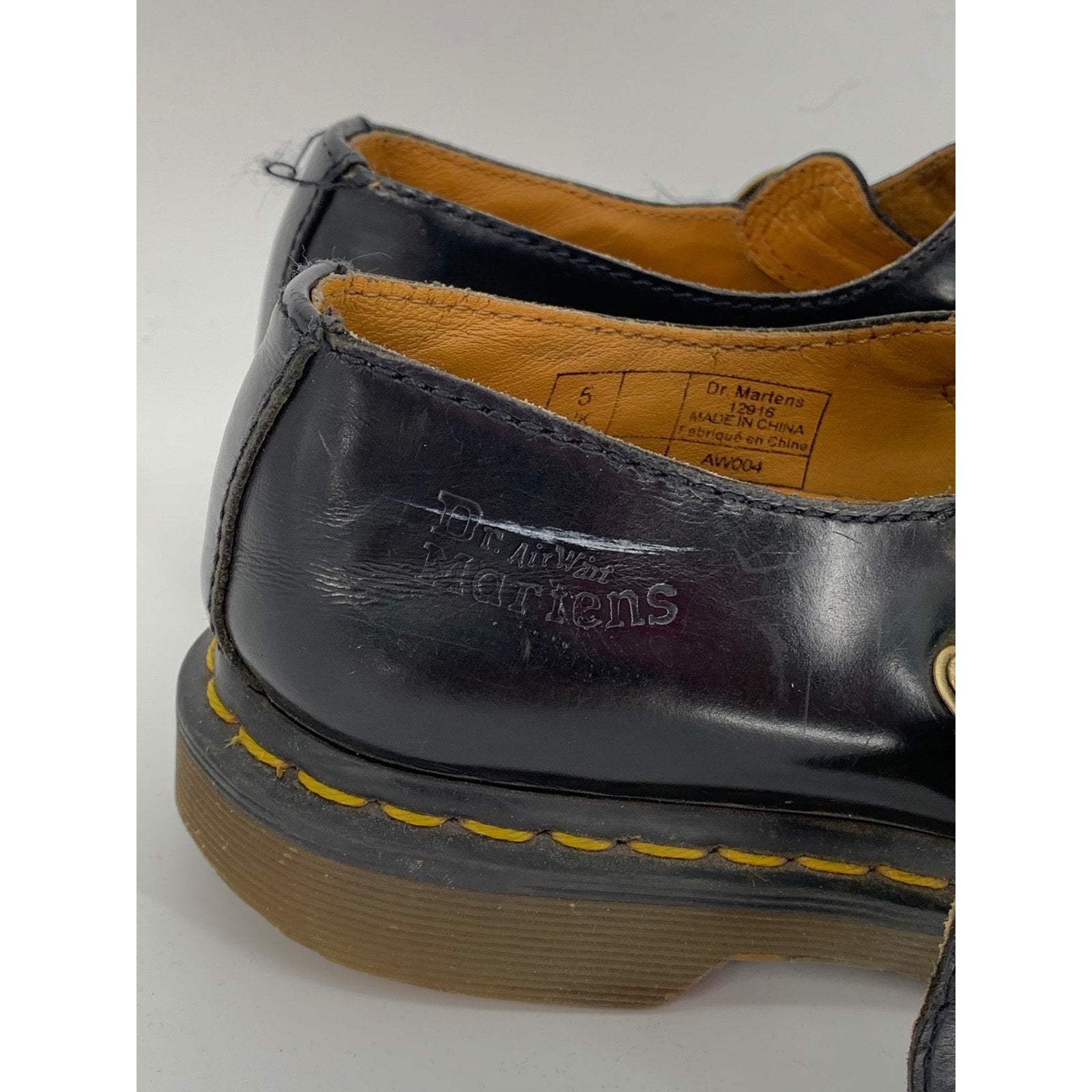 DR. MARTENS Women's Black Leather Perforated Slip-On Mary Jane Shoes SZ 7