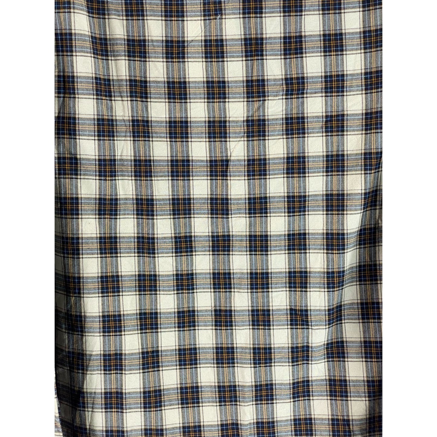 GOODFELLOW & CO Men's Cream/Blue Plaid Slim-Fit Button-Up Long Sleeve Shirt SZXL