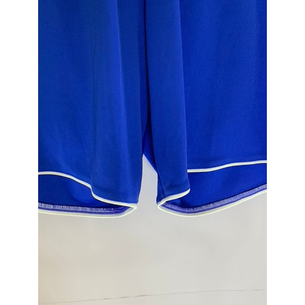 ADIDAS Women's Blue/White 3-Stripe Elastic Waist Climacool Pull-On Shorts SZ S