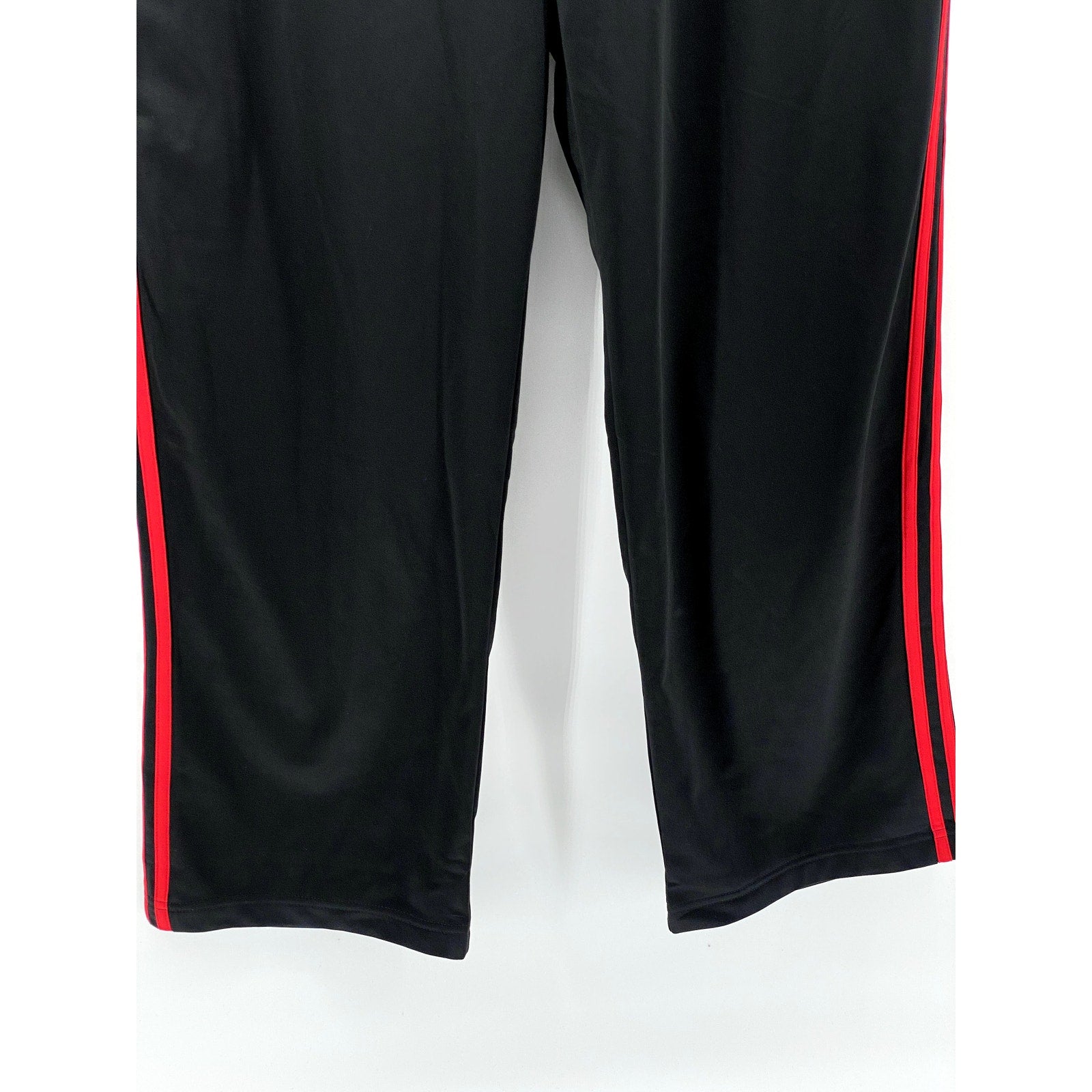 ADIDAS Men's Black-Red Side Stripe Regular-Fit Straight-Leg Track Pant SZ 2XL