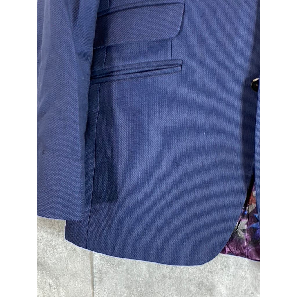 TED BAKER LONDON Men's Navy Regular-Fit Two-Button Wool Suit Jacket SZ 36R
