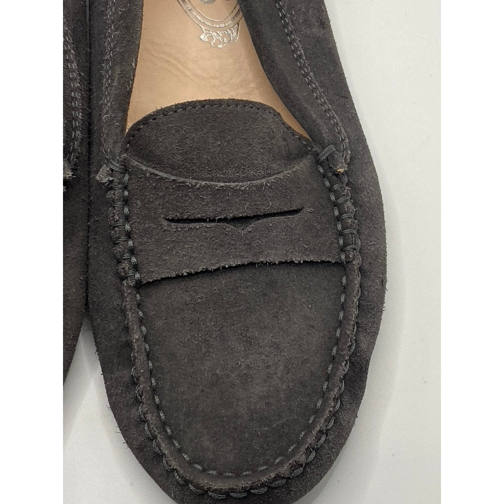 TODS Women's Dark Gray Gommino Slip-On Suede Penny Driving Shoes SZ 38(US8)