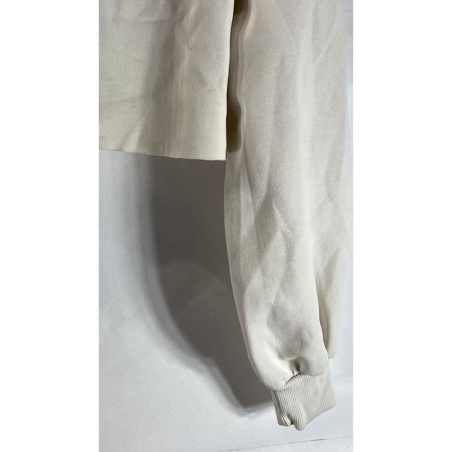 ONE.THREE Women's Off-White Hooded Pullover Cropped Sweater SZ L