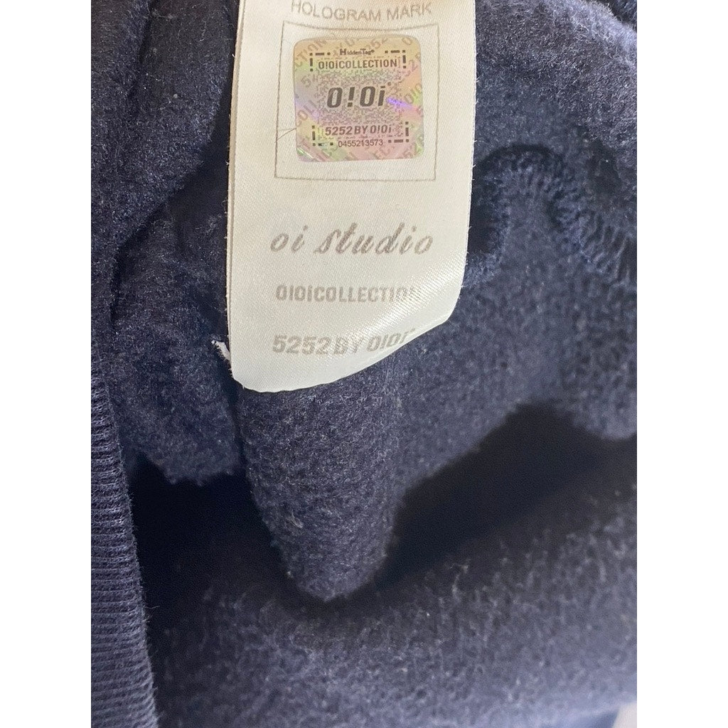 5252 BY OIOI Unisex Dark Navy/Red Patch Logo Casual Hoodie SZ S