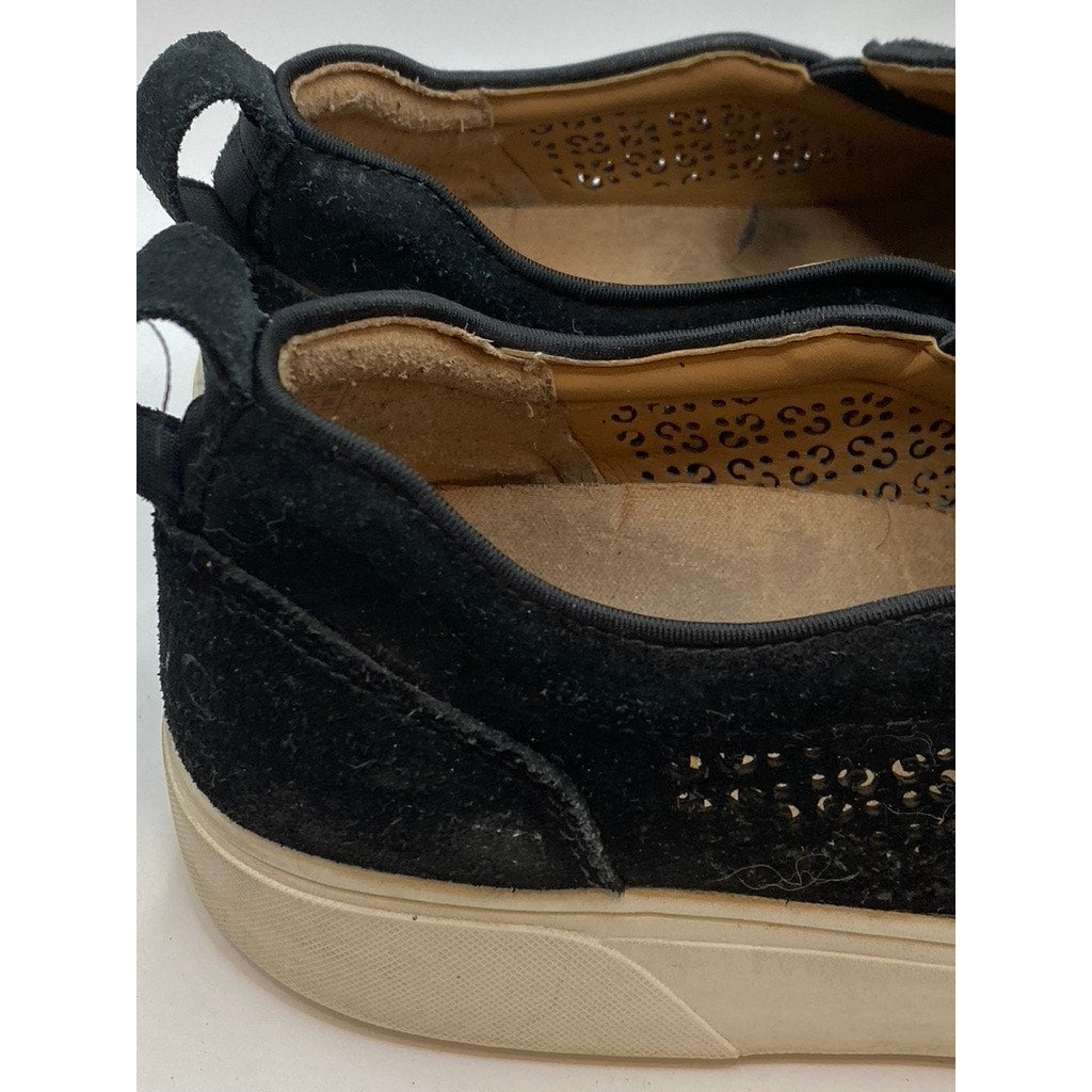 VIONIC Women's Black Suede Leather Kimmie Perf Round-Toe Slip-On Shoes SZ 8