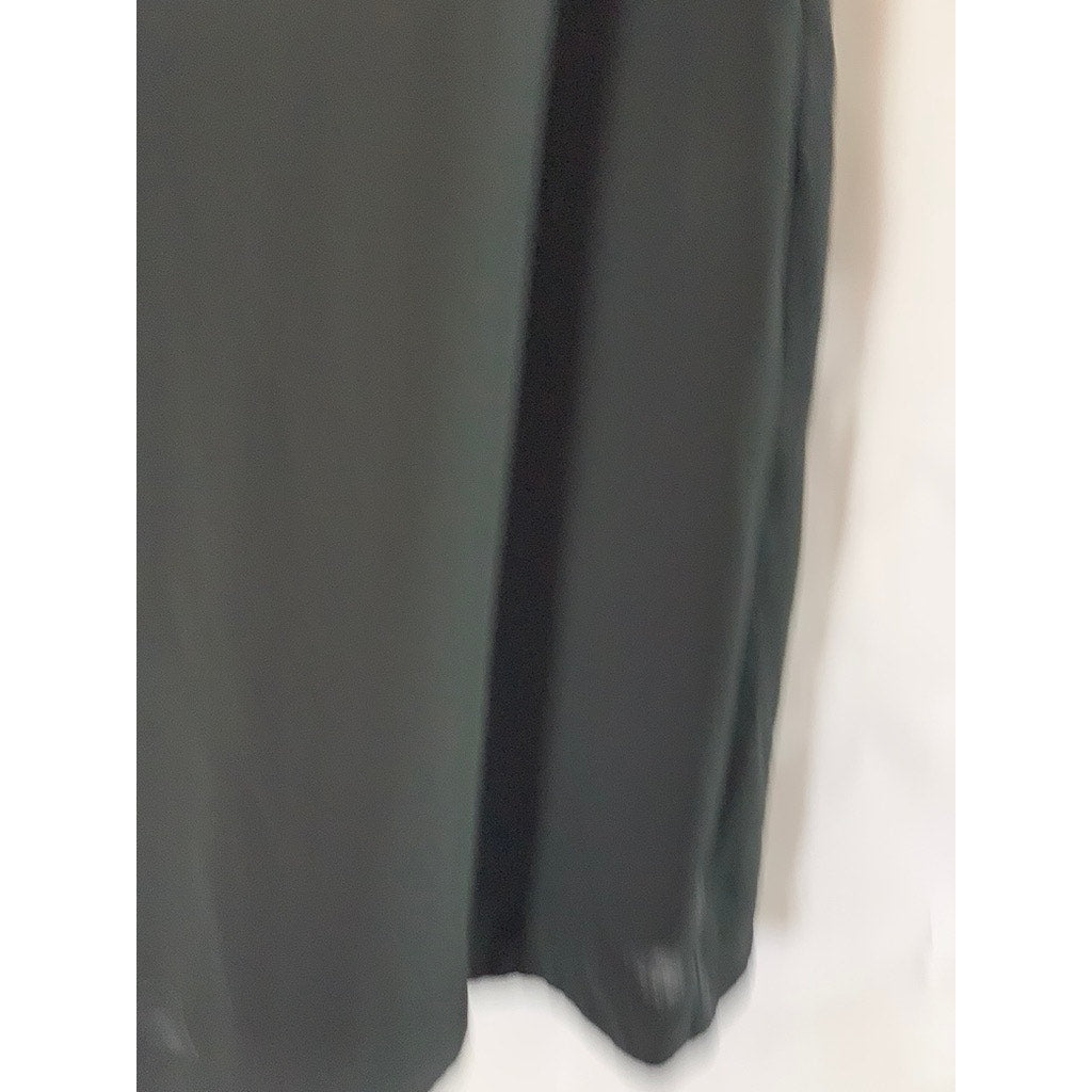 COS Women's Black Leather Collar Short Sleeve Straight Knee Length Dress SZ 8