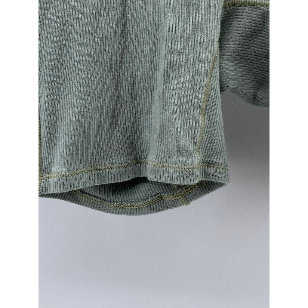 SKIMS Women’s Green Stretch Rib Knit Pull-On Boxer Shorts SZ S