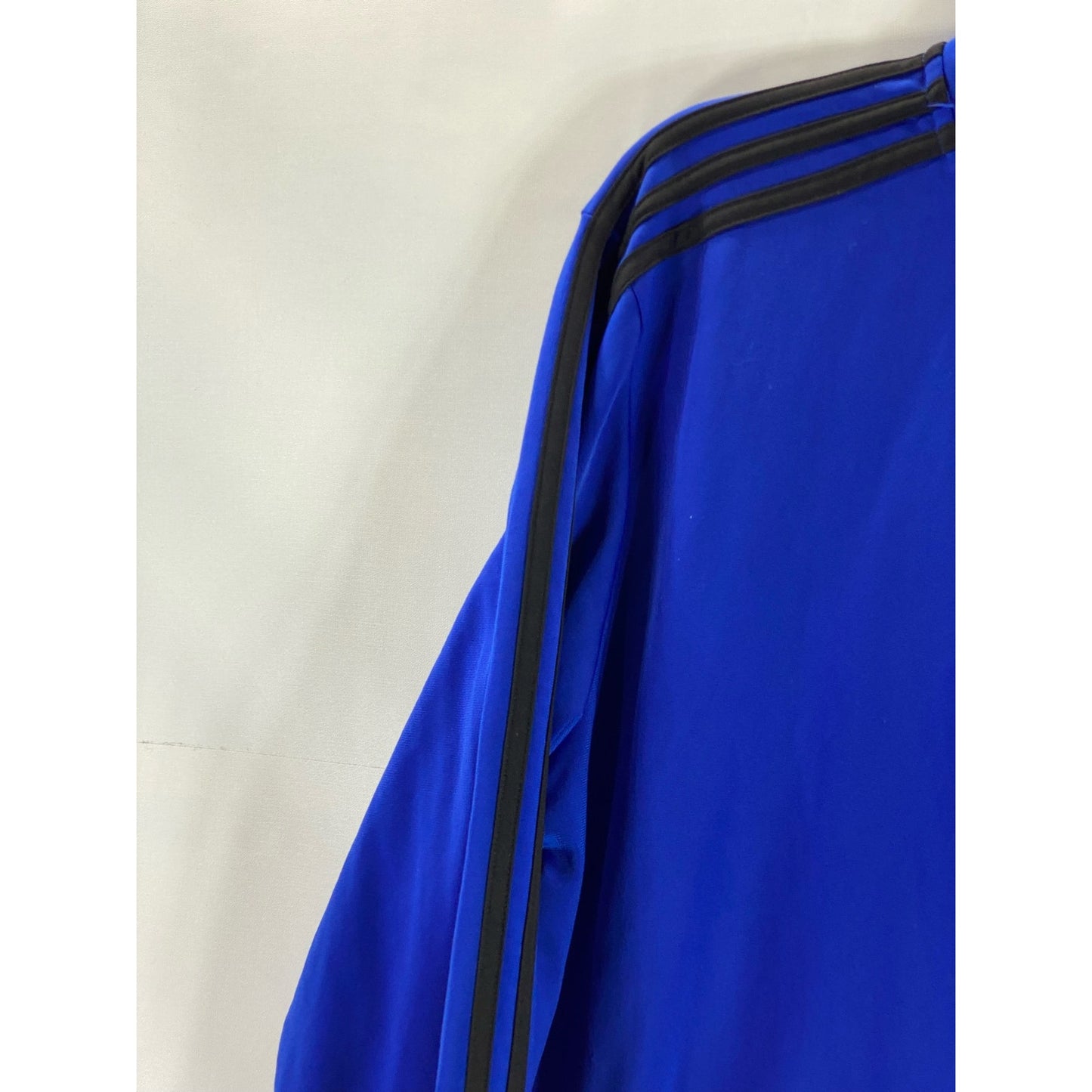 ADIDAS Men's Dark Blue Essentials Regular-Fit Warm-Up 3-Stripe Track Jacket SZ L