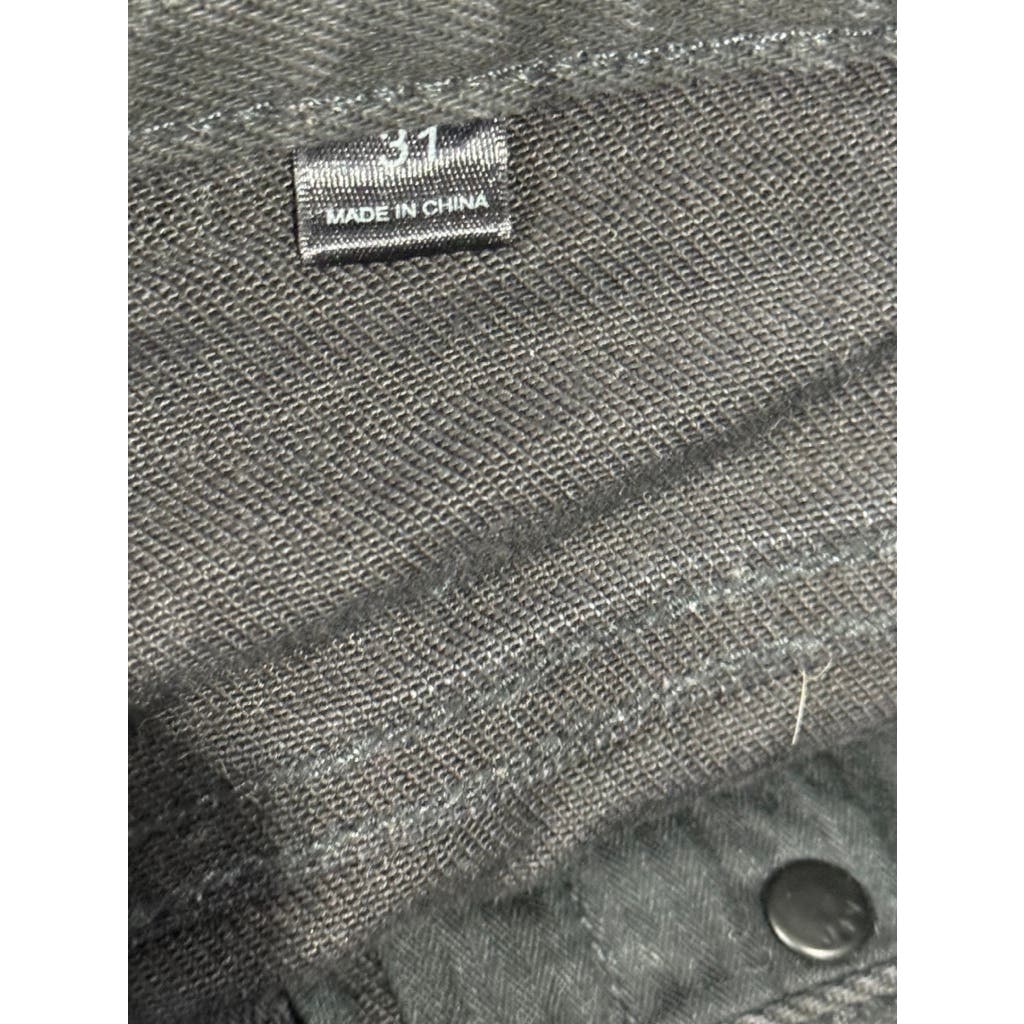 JOHN VARVATOS Men's Jet Black Solid Bowery Slim Straight Fit Jeans SZ 31