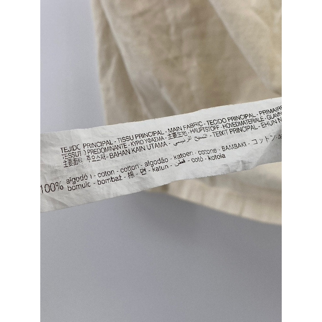 ZARA Women's Cream Crewneck Positive Effect Casual Cotton Sleeveless Tank SZ S