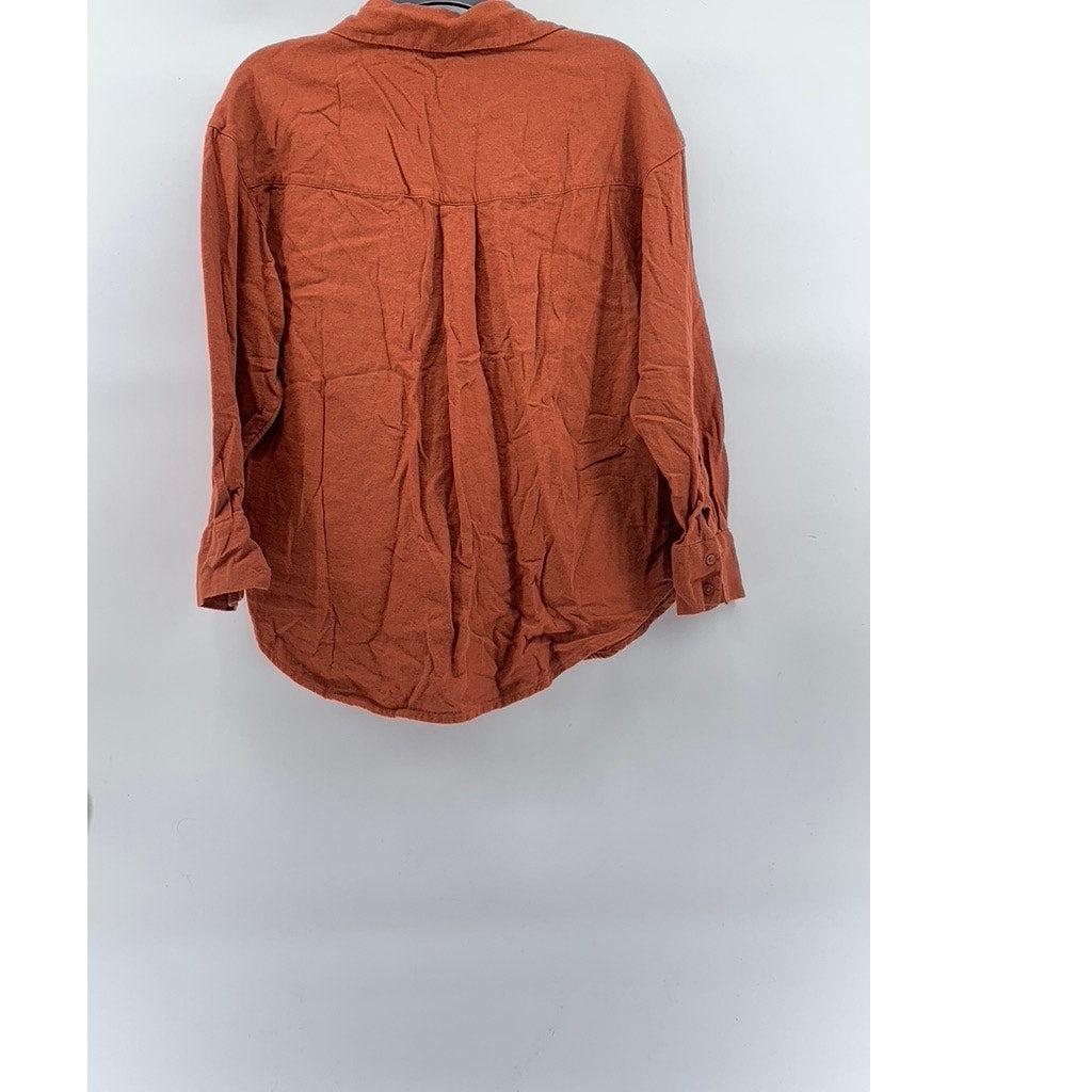 ABERCROMBIE & FITCH Women's Paprika Orange Linen-Blend Oversized Top SZ XS