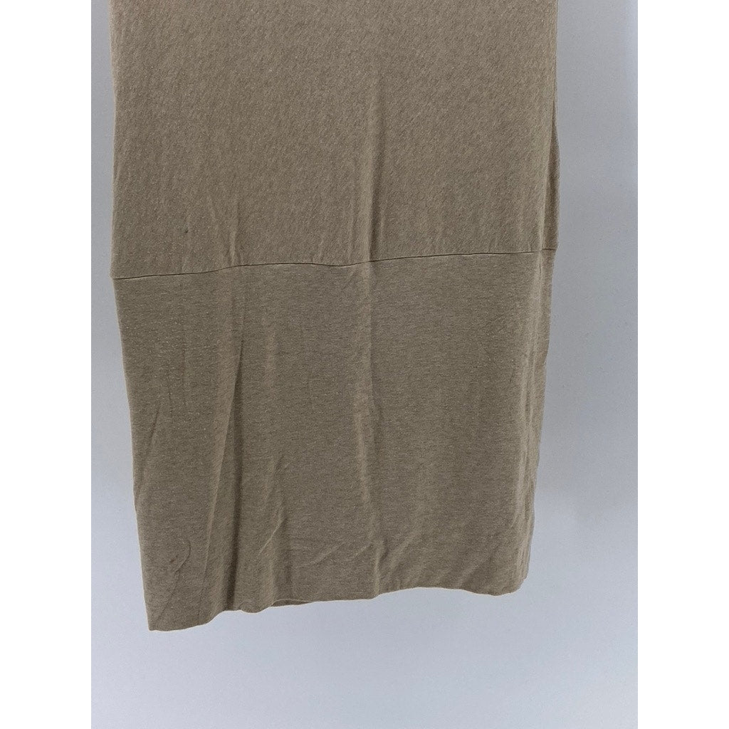 AKIKO Women's Tan Crewneck Sleeveless Cutout Drapey Back Casual Mini Dress SZ XS