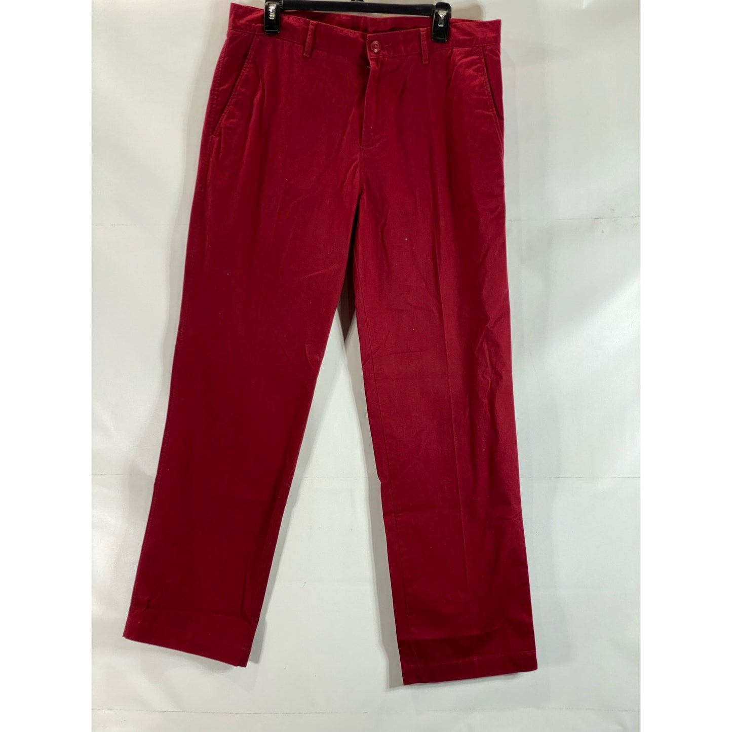 LACOSTE Men's Red Classic-Fit Straight-Leg Twill Chino Pant SZ 34