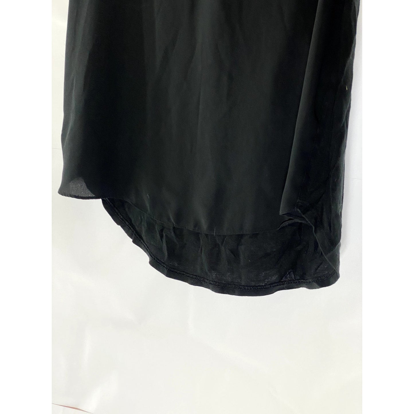 LOFT Women's Black V-Neck Cutout Knit Trim Sleeveless Sheer Top SZ S