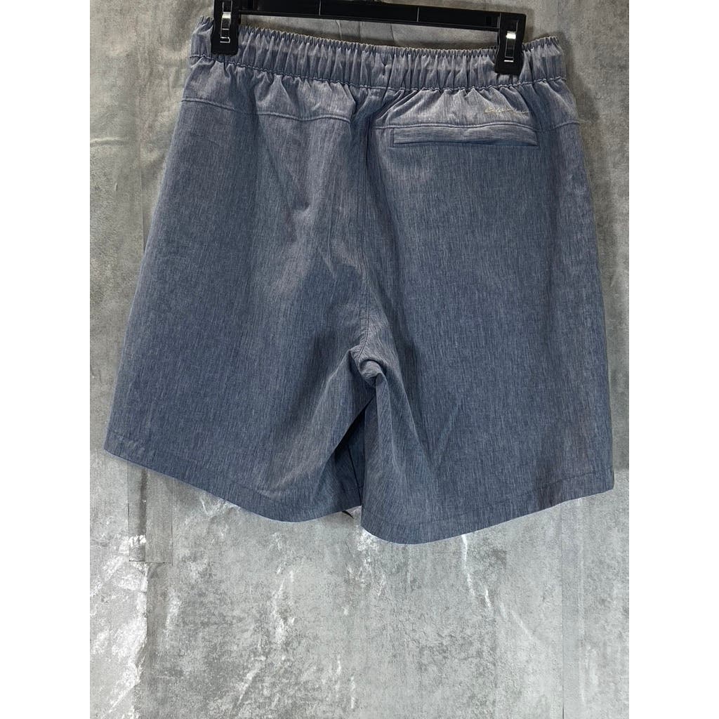 EDDIE BAUER Men's Blue Denim Chambray Pull On Drawstring Shorts SZ M